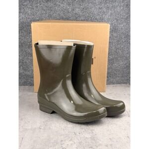 Chooka Polished Mid Green Rain Boots Waterproof Women's Size 8 New